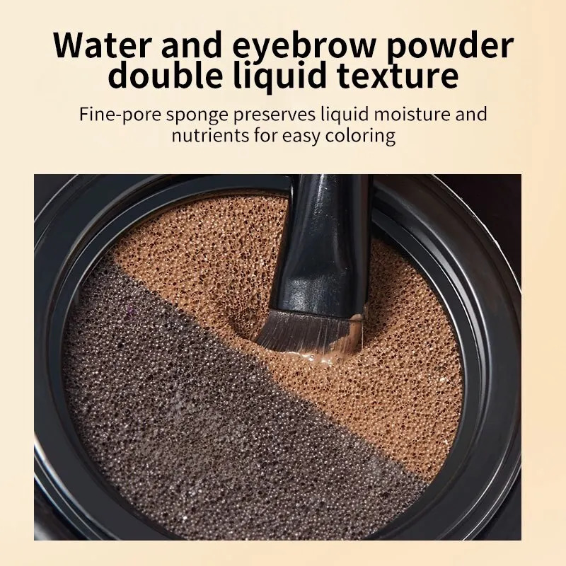 GECOMO Two-color Air Cushion Eyebrow Powder Color Waterproof and Sweat-proof Long-lasting Eye Brow Cream 240625