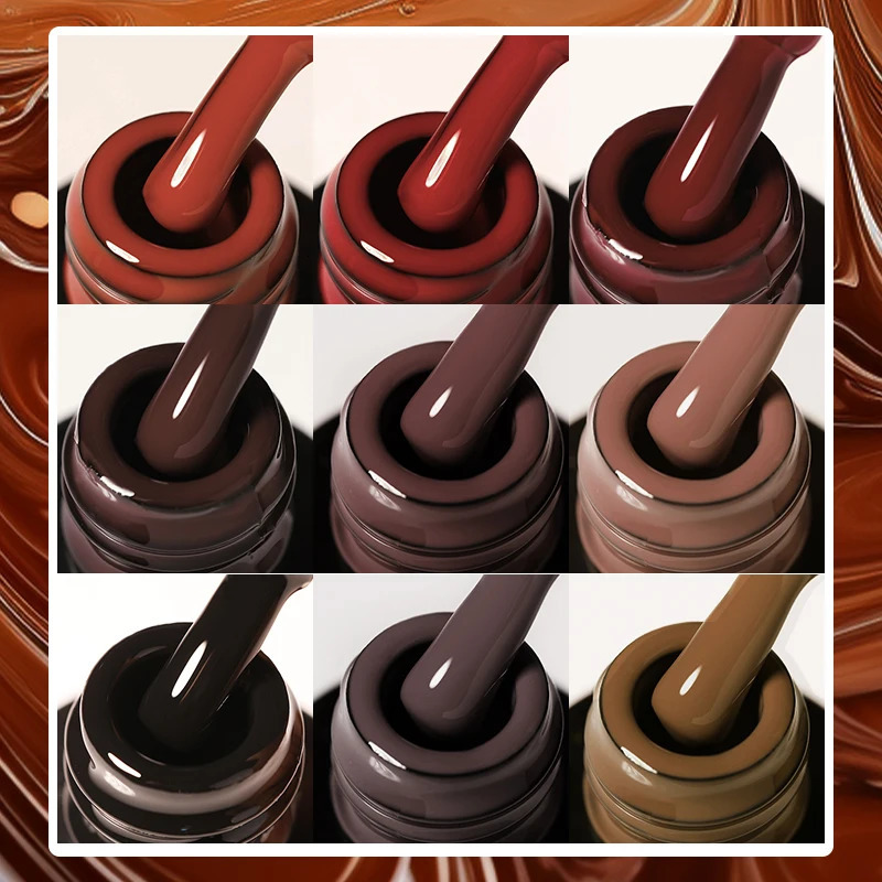 LILYCUTE 7ML gel nail polish brown earth coffee series semi anent UV gel chocolate autumn winter nail art gel varnish 240625