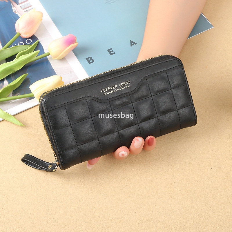 Fashionable women's high-quality wallet long new Korean version trendy and cute simple and fresh student three fold multifunctional zipper leathe