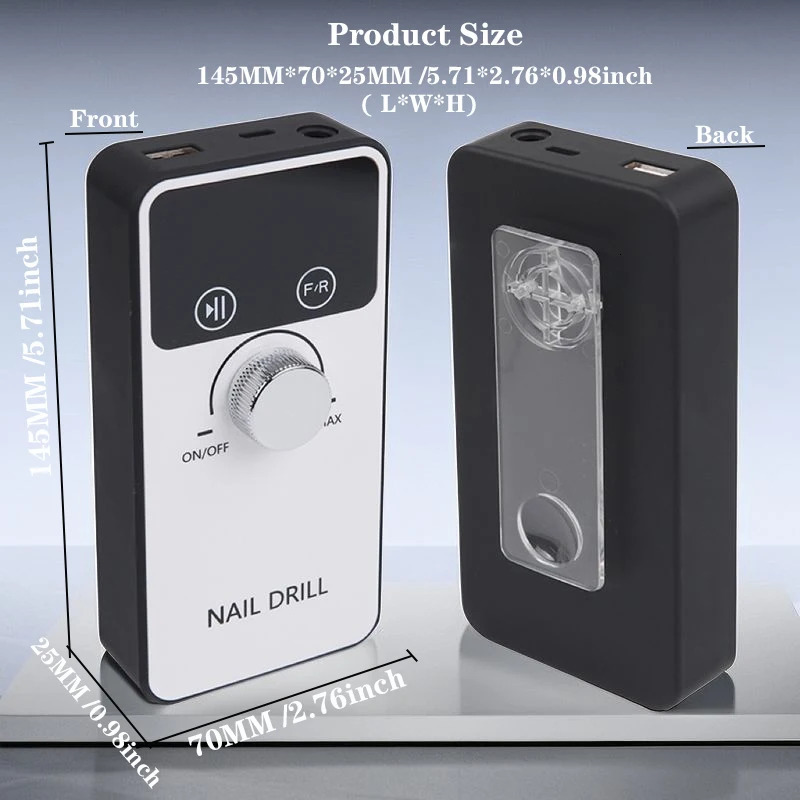 45000RPM Professional Electric Nail Drill Machine Rechargeable Nail File Nails Accessories Gel Nail Polish Sander Low Noise 240625