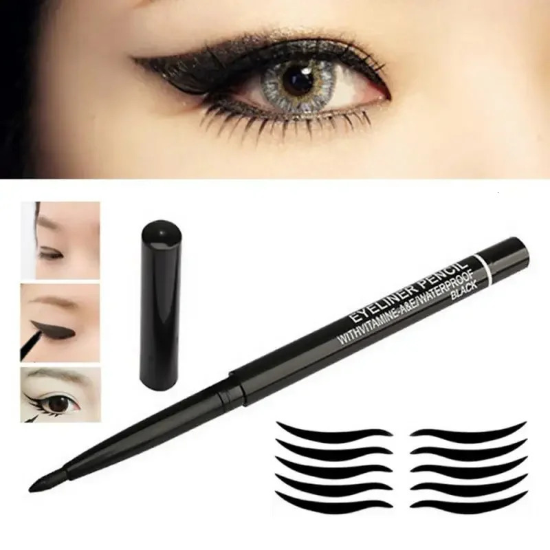 1/3pcs Womens Makeup Rotary Retractable Eyeliner Pencil Waterproof Black Brown Eye Liner Pen 240625