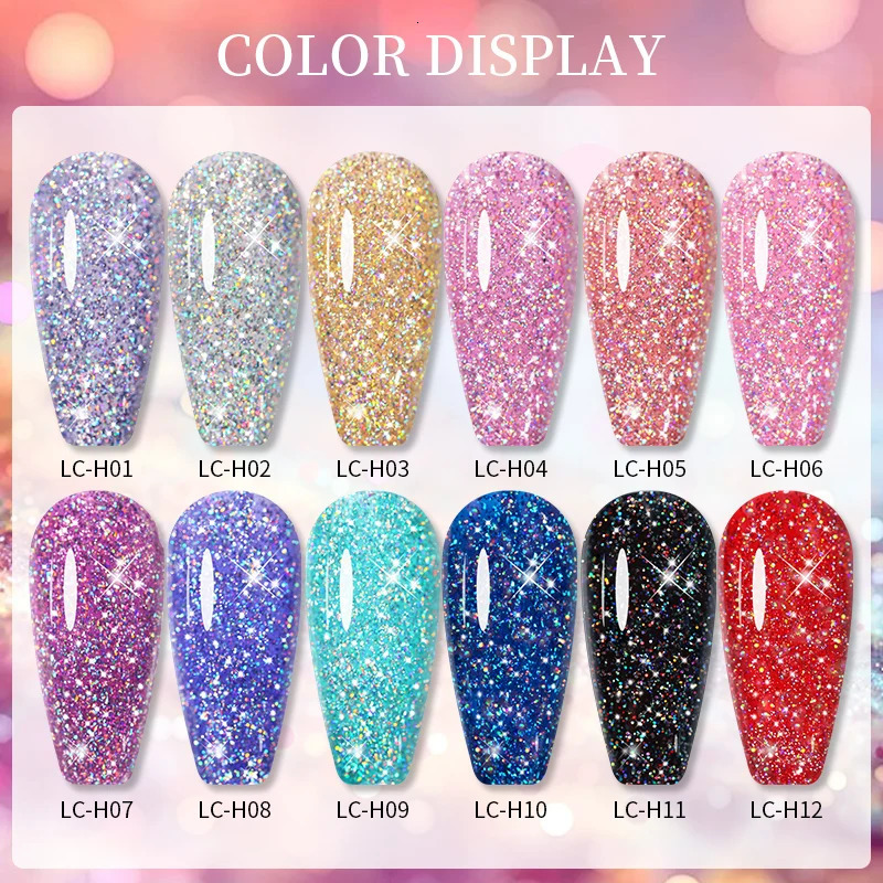 LILYCUTE 7ML Laser Gel Nail Polish Sparkling Glitter Gel Polish Semi anent Nail Art Manicure Soak Off LED UV Gel Varnishes 240625