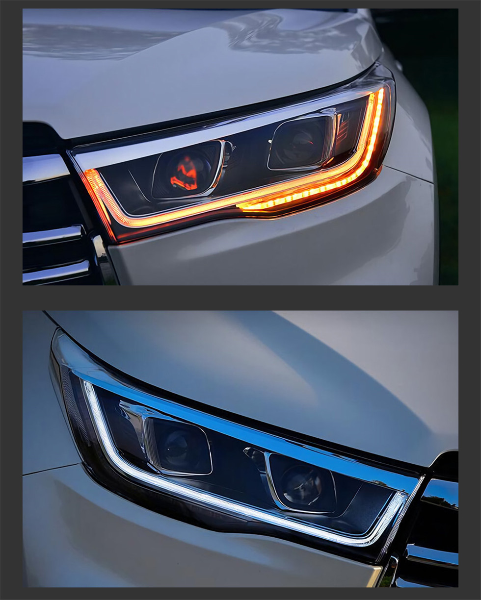 Car Light Assembly for Kulger New Highlander 20 15-20 17 LED Front Headlights Replacement DRL Daytime Light