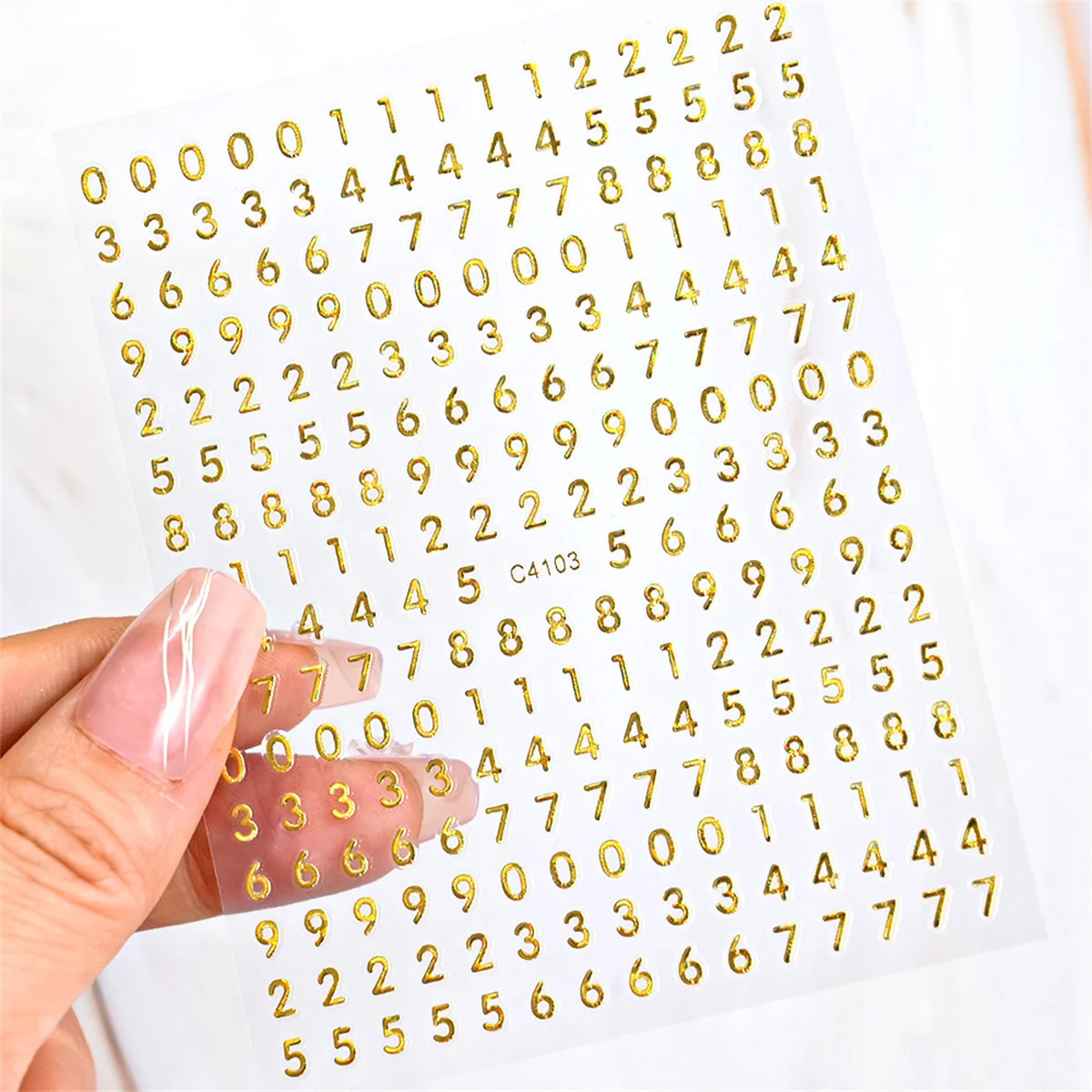 5pcs 3D random 0-9 digit letter set self-adhesive sticker slider DIY gold and silver decorative hand tools nail sticker accessories 240625