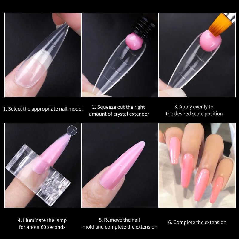 120 PcsSet Clear Dual Forms Nail System Full Cover Quick Building Gel Mold Tips Nail Extension Molds Upper Forms For Nails Tips 240625