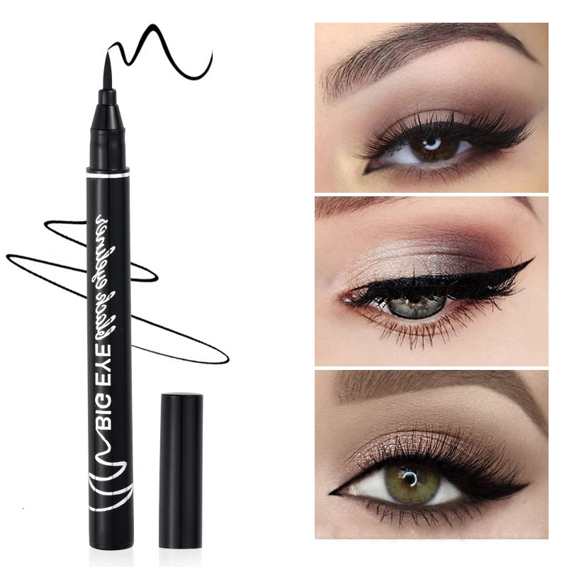 1/2/3pcs Eyeliner Black Liquid Eyeliner Pen Waterproof Fast Dry Sponge Head Eye Liner Pencil Makeup for Women Cosmetics 240625