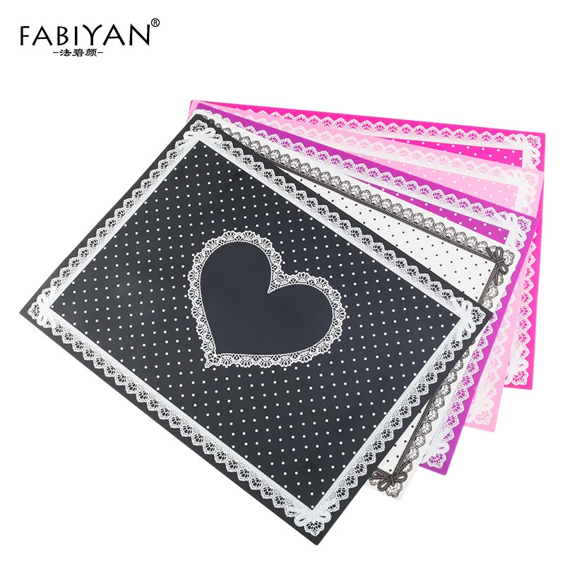 Nail Art Tips Practice Silicone Table Cover Mat Pad Point Lace Printing Coloring Polish Gel UV Washable Foldable Tools Manicure 240625