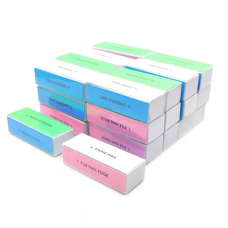 5 PcsLot Nail Buffer Block 4 Way Colorful Buffing Block Shine Polisher Nail Buffing File Manicure Sanding Nail Art Tools Kit 240625