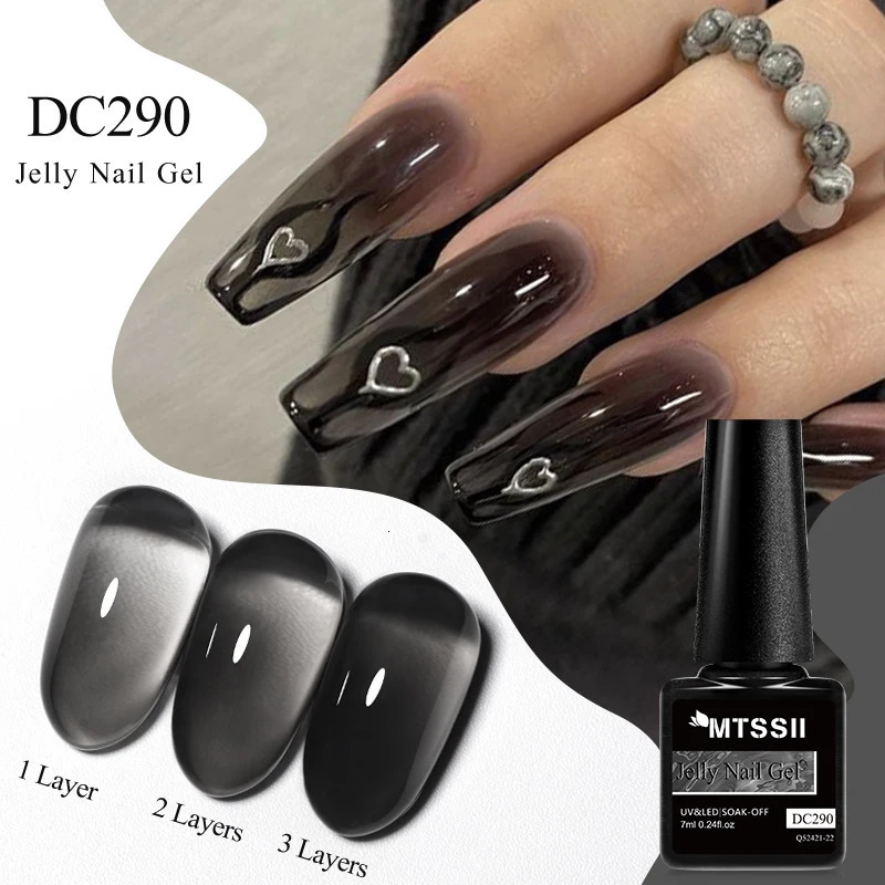 7ML jelly gel nail polish black crystal transparent matte nail art gel semi anent varnish soap UV LED gel 240625