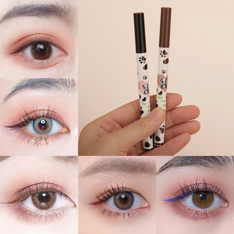1pcs Lying Silkworm Eyeliner Pen Tea Brown Liquid Eye Shadow Pencil Smooth Quick-drying Cosmetics Cows Eye Makeup Beauty Tools 240625