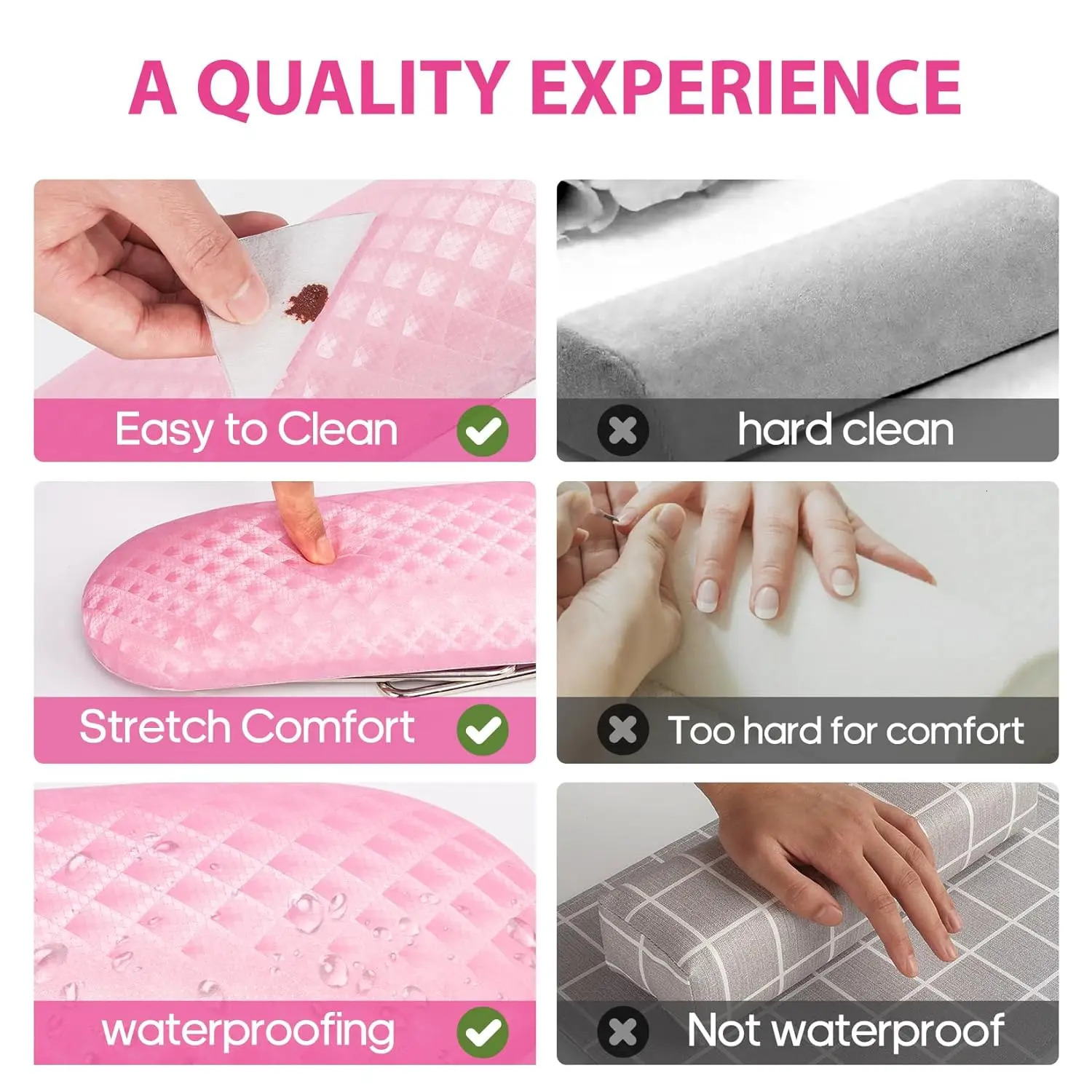 Nail Arm Rest Professional Microfiber Leather Nail Hand Rest Stand for Acrylic Nails Cushion Hand Holder with Non-slip 240625