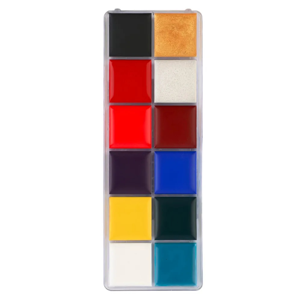 Fashion 12 Colors Professional Flash Tattoo Face Body Paint Oil Painting Art Makeup Tools halloween makeup paints 240626