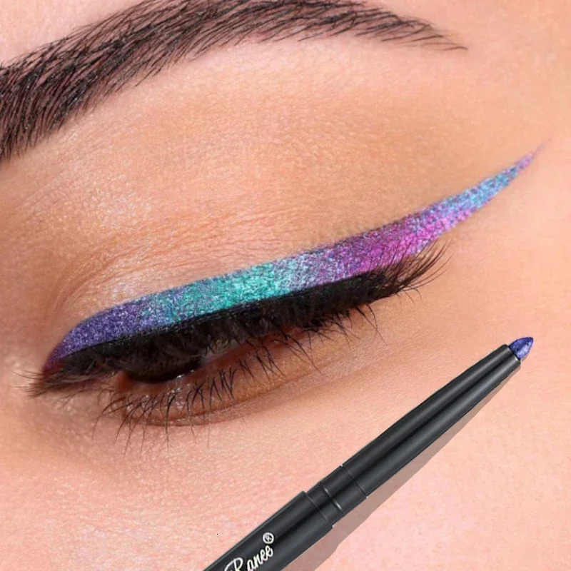Glitter Aurora Eyeliner Pen Multi Chrome Eye Liner Lasting Shiny Metallic Eyeshadow Lying Silkworm Green Purple Makeup Pigment 240625
