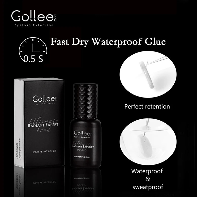 Gollee Glue Eyelashes 0.5s eyelash extensions professional eyelash adhesive Waterproof lashes supplies for Salon Eyelash glue 240626
