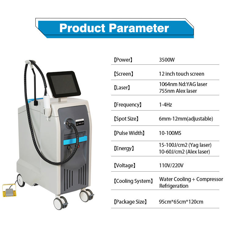 Professional Cooling 1064nm 755nm Laser Hair Removal Machine Nd Yag Laser