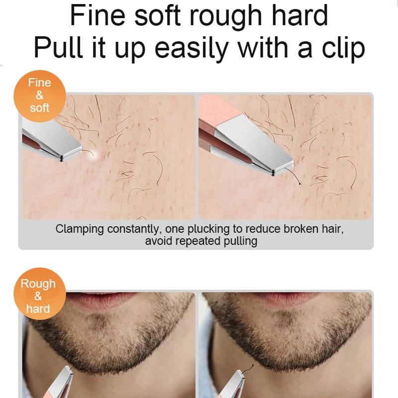 Precision Stainless Steel Tweezers For Eyebrow Hair Hair Removal Splinter Blackhead Slant Tip Angle Tip Pointed Tip 240626