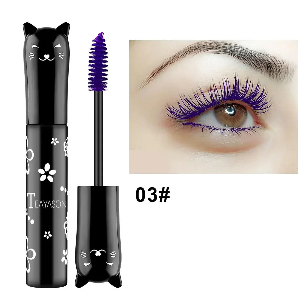 6 Color Waterproof Fast Drycara Mascara Curls Extension Non-smudge Mascara Blue Pink Purple Black White Coffee Ink Mascara o240625