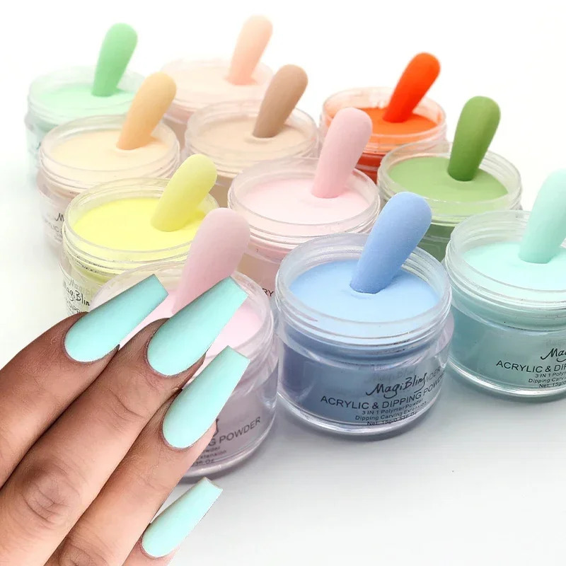 15g Acrylic Powder Light Color Carving Nail Polymer Tip Extension Crystal Powders Manicure Professional Nails Art Accessories 240625