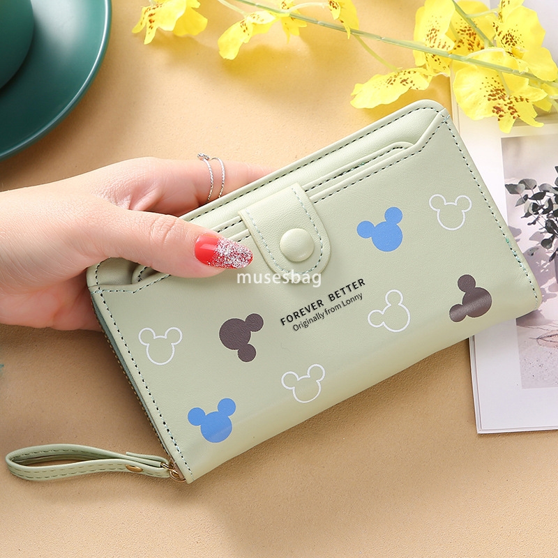 High quality women's fashionable ultra-thin multi-functional long card bag with multiple card slots Korean long zippered bank card case credit ca