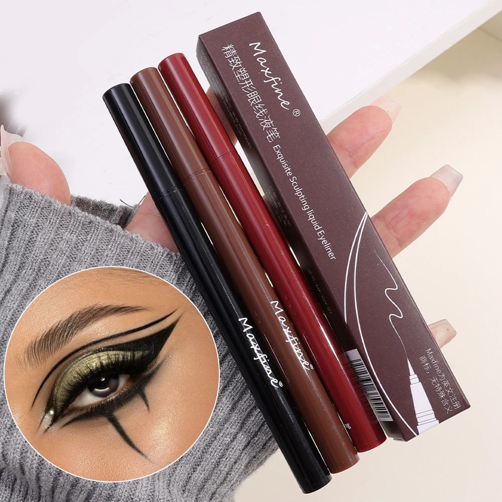 Waterproof Matte Red Liquid Eyeliner Pencil Ultra-thin Long Lasting Quick Dry Smooth Black Eye Liner Pen Korean Makeup Cosmetics 240625