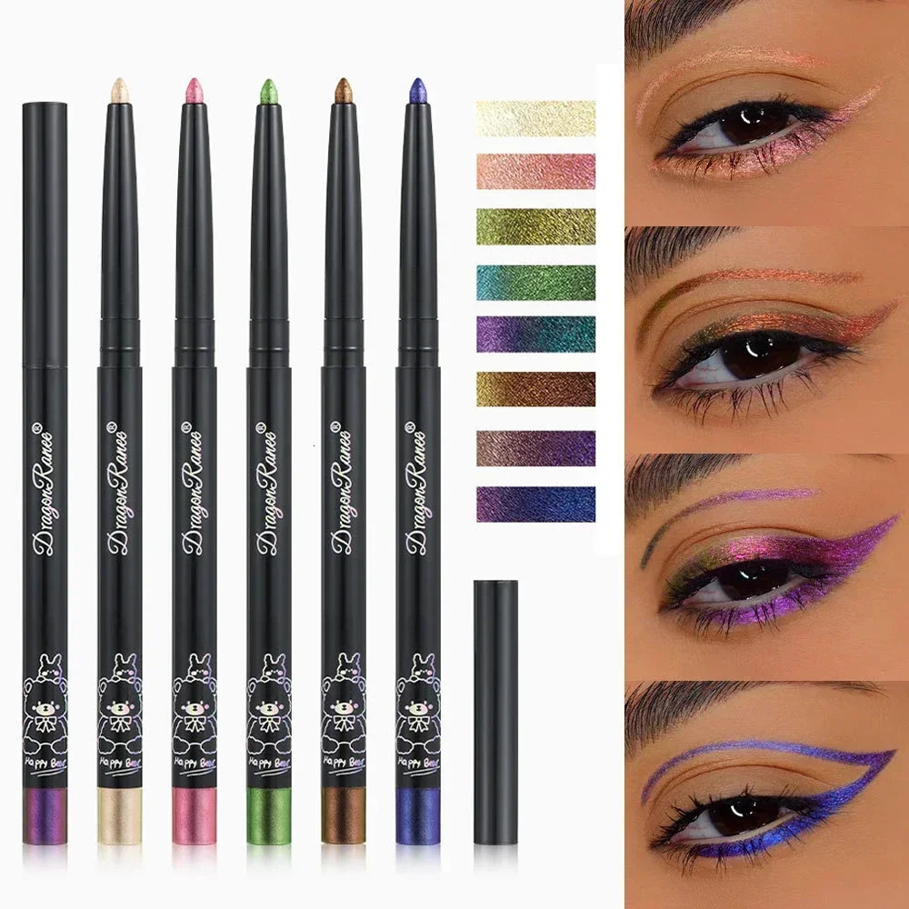 Glitter Aurora Eyeliner Pen Multi Chrome Eye Liner Lasting Shiny Metallic Eyeshadow Lying Silkworm Green Purple Makeup Pigment 240625