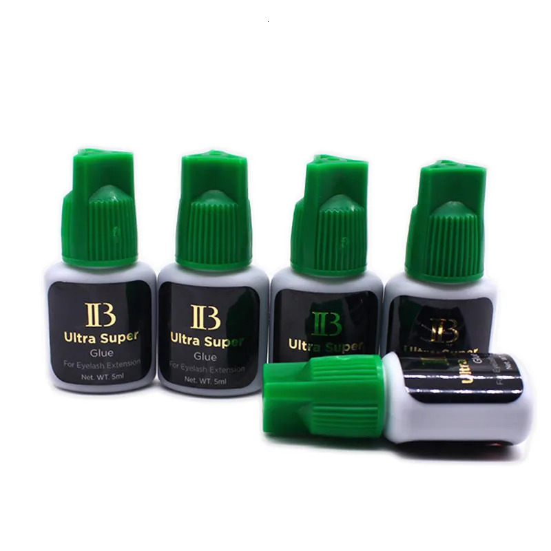 IB Ultra Super Glue Individual Fast Drying Eyelash Extensions Glue Green Cap 5ml Korea Adhesive Black Beauty Tools 240626