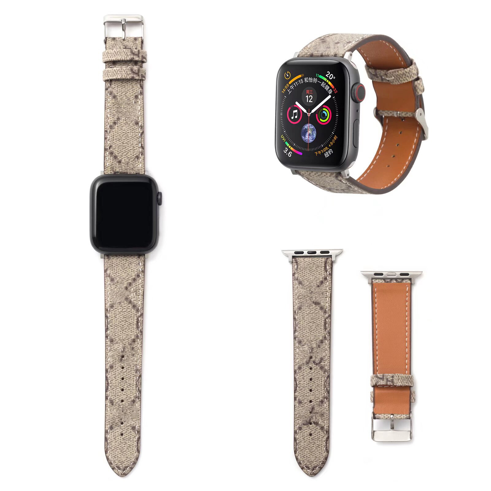 Leather Watch Band for Luxury Applewatch band Series 9 49 mm Strap Iwatchband S8 Ultra 2 7 S6 S7 S5 S4 S3 S2 Se 44MM 42MM 38MM 40MM Designer Iwatch Straps smartwatch