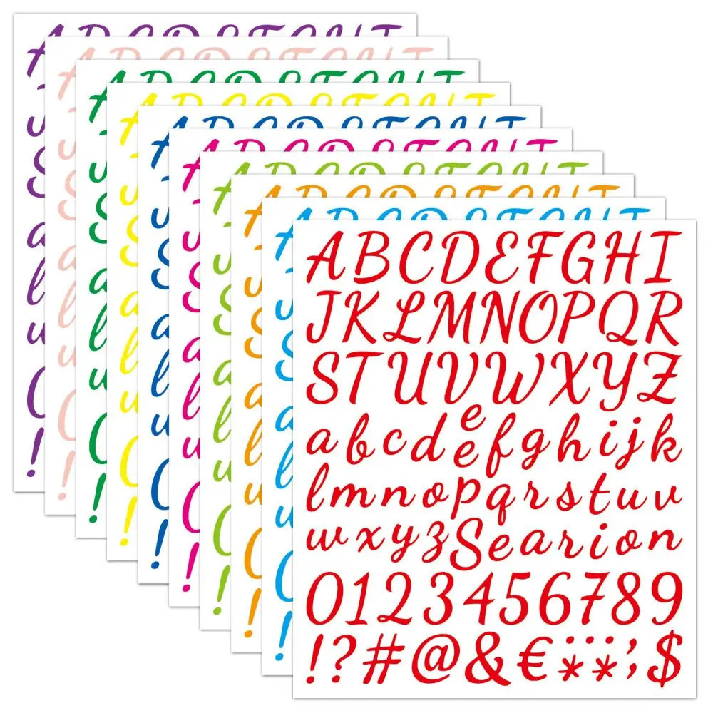 2PCS 26 bet A-Z Planner Sticker Waterproof Colorful Creative DIY Handwritten Form Digital Sticker Childrens Cup Laptop 240625