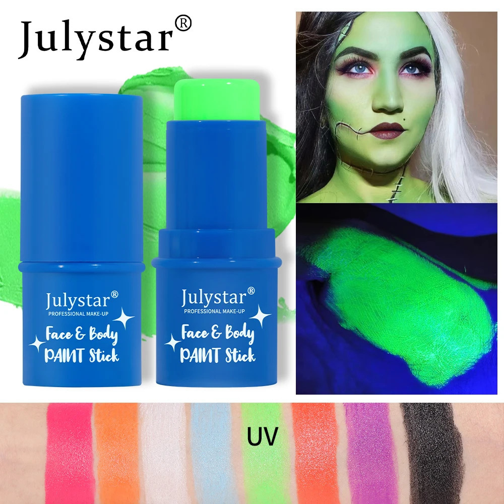 Julistar Halloween body painting cream water-soluble fluorescent stage Painted stick 240626