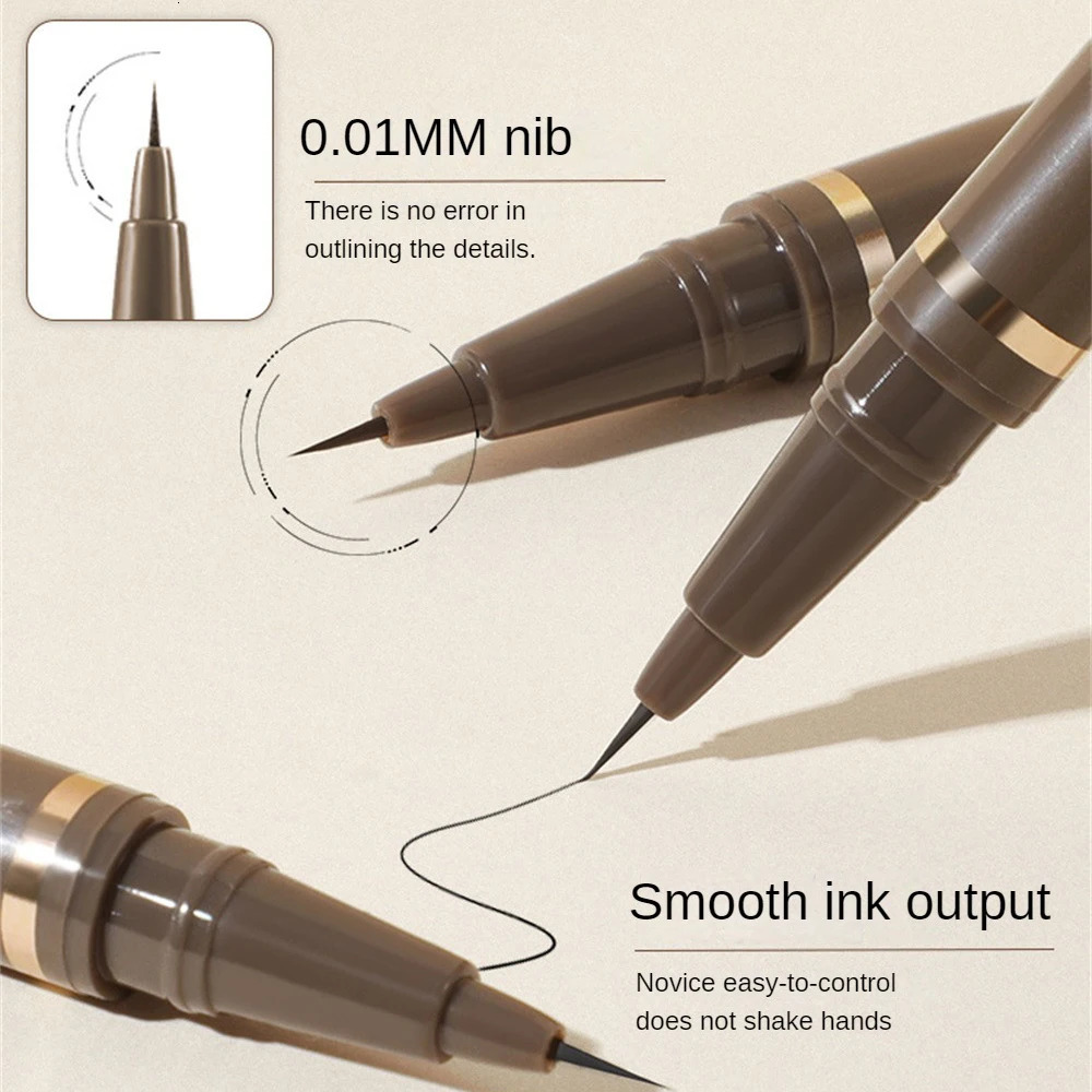 Ultra-fine Silky Eyeliner Quick-drying Eyeliner Waterproof And Sweat-proof Fixed Eyeliner Natural Long-lasting Eyes Makeup 240626