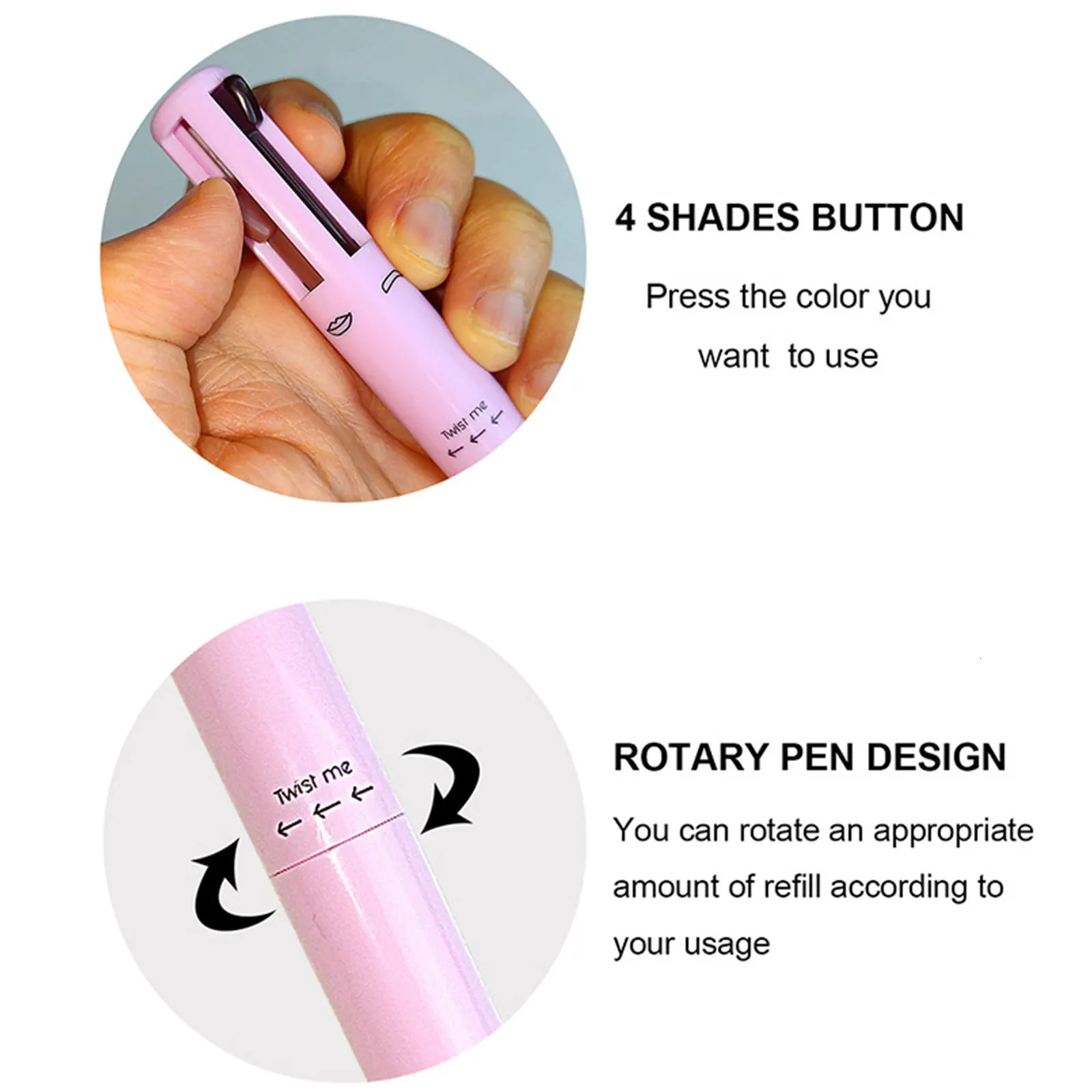 4 In 1 Eyebrow Eyeliner Lip Liner Highlighter Pencil Waterproof Drawing Eye Brow Long Lasting Sweatproof Makeup Cosmetic Tools 240625
