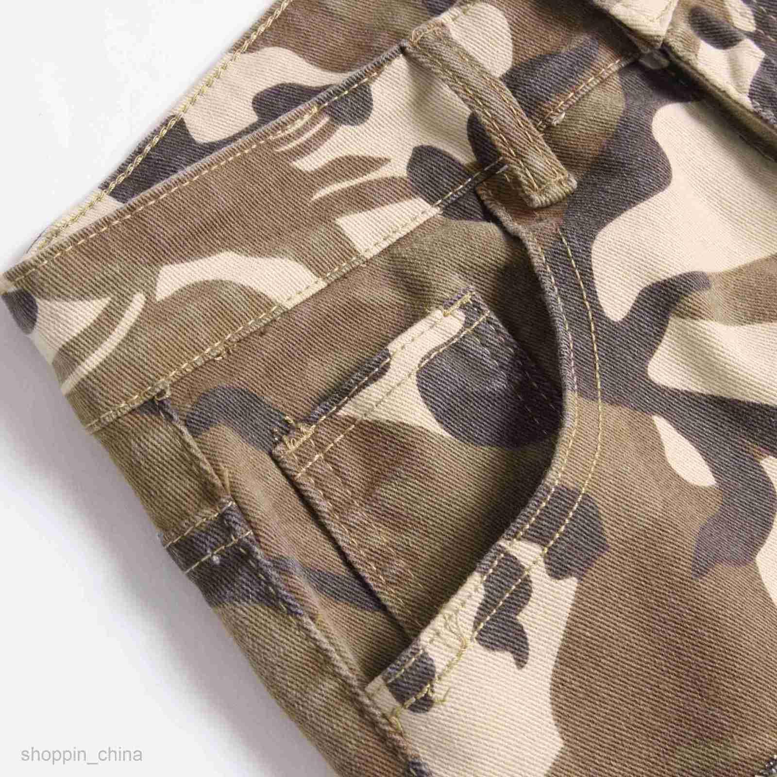 Men's Shorts Summer Male denim shorts capris camouflage trend fashion book style high street denim capris