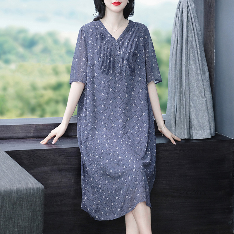 New Ladies Super Loose Plus Size Fragmented Cool and Slim, Fat MM Middle aged Women's Wear