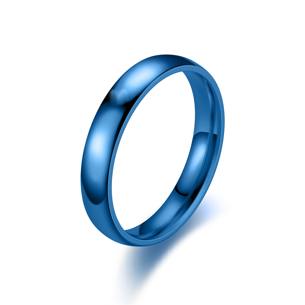 4MM 18K Gold Silver Stainless Steel Band Ring for Men Women Classical Couple Love Rings in Bulk Elegant Cute Decorative Wedding Jewelry Wife Gift