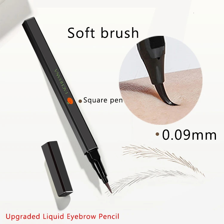 Liquid Eyebrow Pencil 0.01mm Soft Brush Waterproof Long Lasting Microblading Ultra Fine Brown Eye Brow Liner Pen Makeup 240625