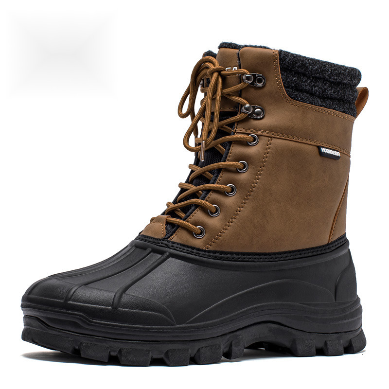 Snow Men S Boots Adult Winter Mid Barrel Work Shoes Cold Ski Warm Cotton Ddmysaturn