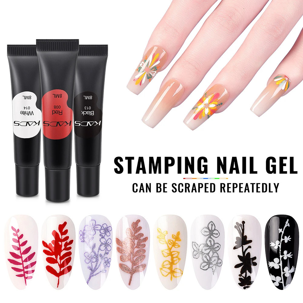 10 nail punching gel polishing set for nail punching plate template 8ml UV LED Soak Off gel printing process tool printing gel 240625