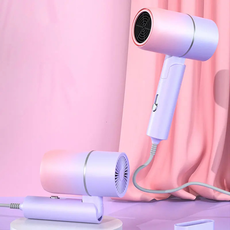MIni Folding Hairdryer 220V-240V 750W with Carrying Bag Air Anion Hair Care for Home Travel Hair Dryer Dormitory Blow Drier 240625
