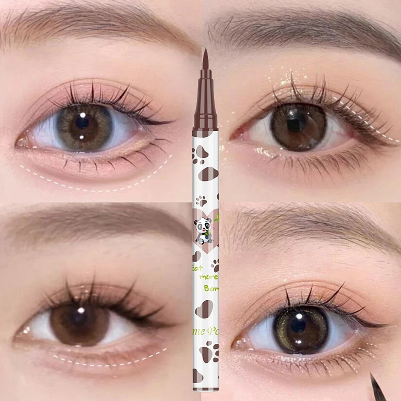 1pcs Lying Silkworm Eyeliner Pen Tea Brown Liquid Eye Shadow Pencil Smooth Quick-drying Cosmetics Cows Eye Makeup Beauty Tools 240625