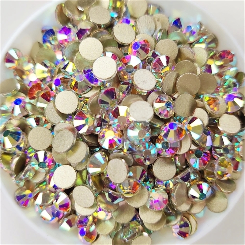 Top Sparkling Crystal Ab Ss3 ss40 Non thermal Flat Back Sewing and Fabric Clothing Nail Decoration Art 240625