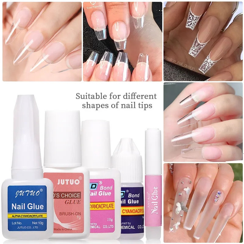 Nail Art Glue Fast-Dry Adhesive Acrylic Art False Tips Decoration 8ml Nail Rhinestone Nail Glue False Tip Manicure Tool 240625