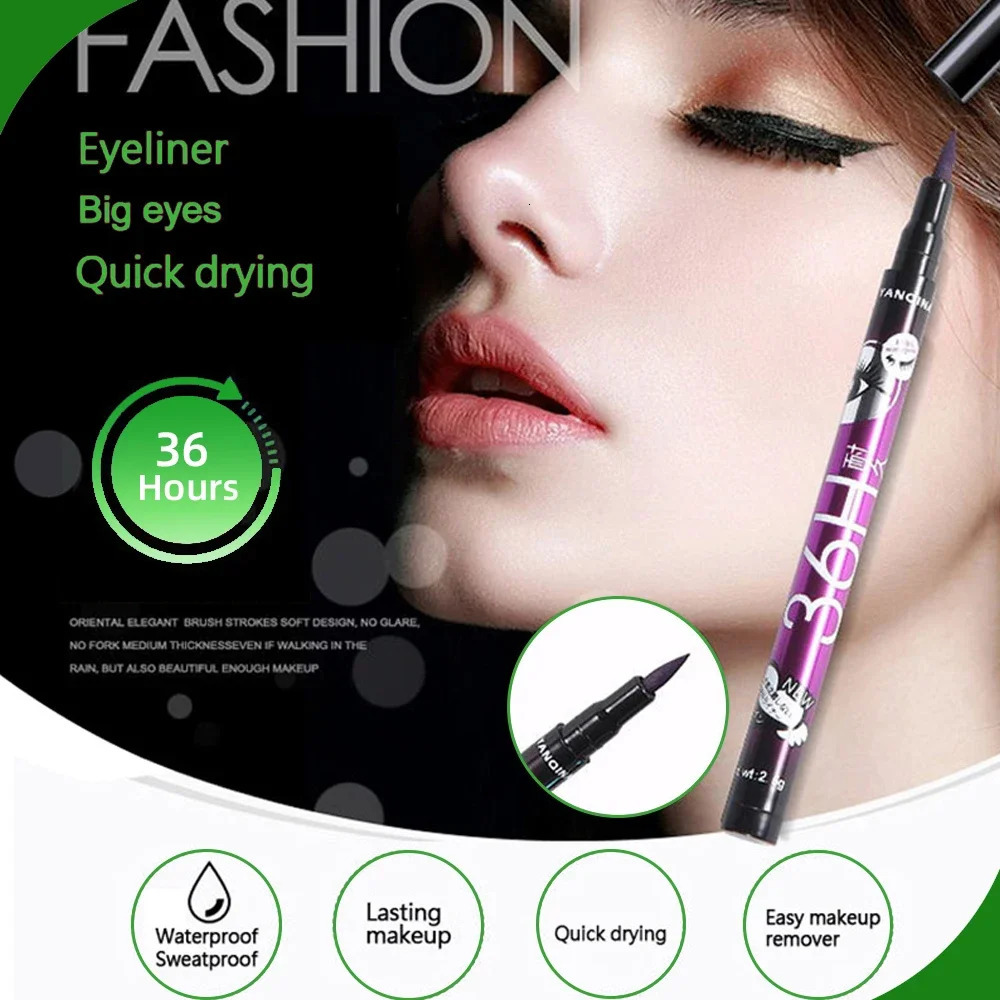 Liquid Eyeliner Black Waterproof Eyeliner Pencil Quick Drying Not Bloom Natural Eyeliner Liquid Pen Apply Eye Makeup Tools 240625