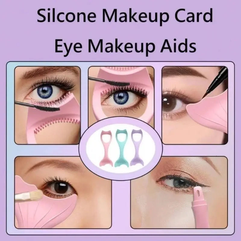 2Pcs Set Winged Eyeliner Stencil Mascara Shield Applicator Set Resusable Silicone Eyeliner Guide Tool for Eye MakeupMask Applic 240625