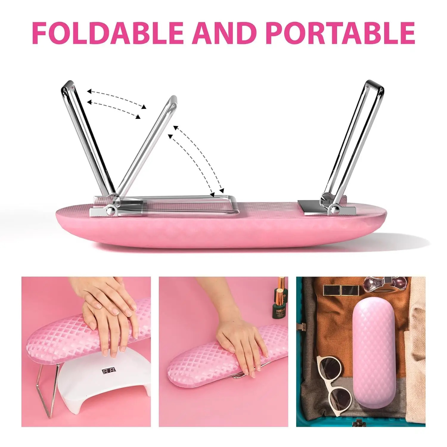 Nail Arm Rest Professional Microfiber Leather Nail Hand Rest Stand for Acrylic Nails Cushion Hand Holder with Non-slip 240625