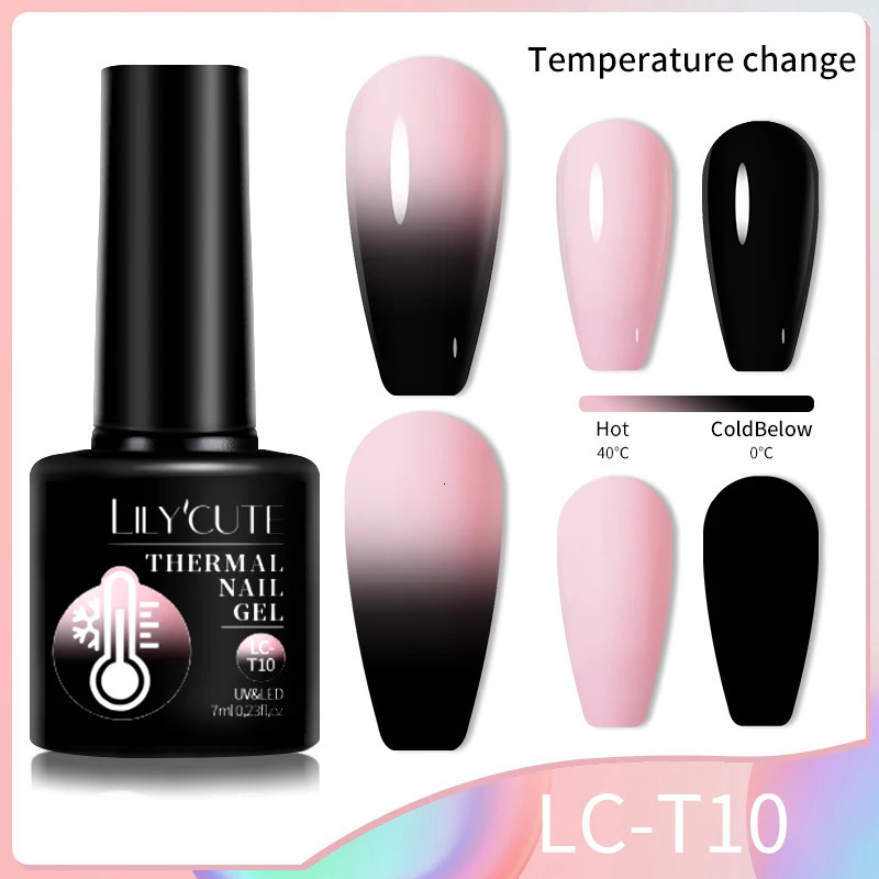 LILYCUTE gel nail polish Nude Pink Winter Grey Gradual Temperature Change Durable Nail Art gel Varnish 240625