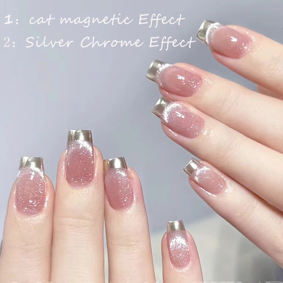 Moonlight Silver Cat Magnetic Nail Powder Clear Bright Mirror Chrome Pigment Dust Metallic Effect For Nail Manicure Decoration 240625