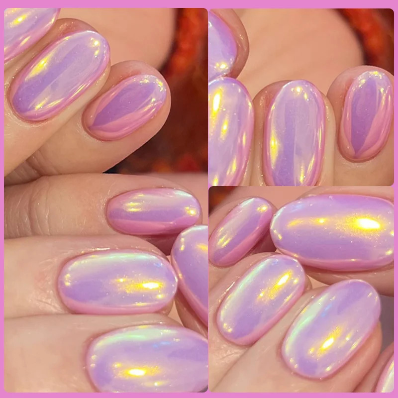 LILYCUTE Auroras Sparking Effect Top Coat Gel Nail Polish Chrome Gold Glitter Soak Off 2 In 1 Function Gel DIY Nail Art Manicure 240625