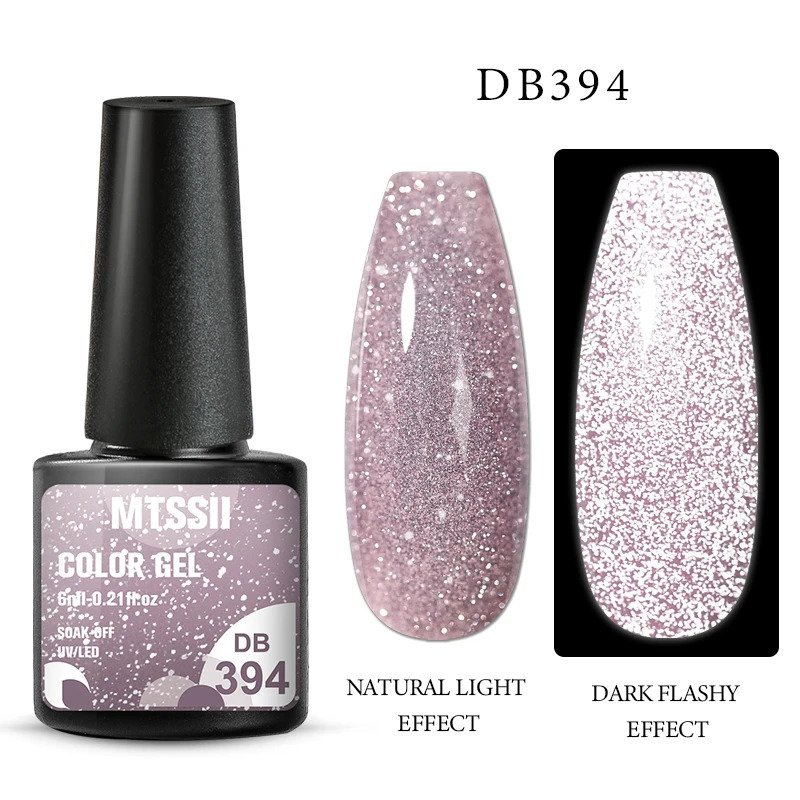 Mtssii reflective glitter gel nail polish glitter sequins semi anent soap UV LED color varnish nail art decoration 240625