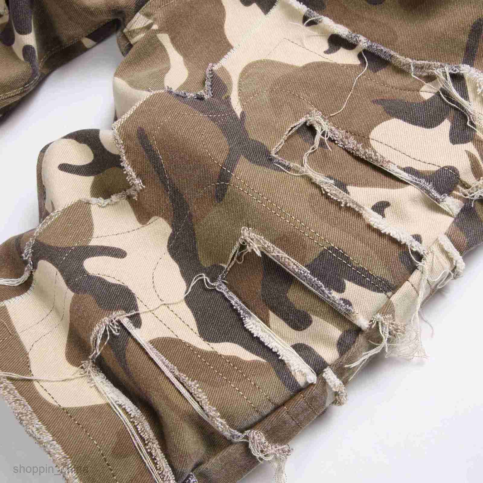 Men's Shorts Summer Male denim shorts capris camouflage trend fashion book style high street denim capris