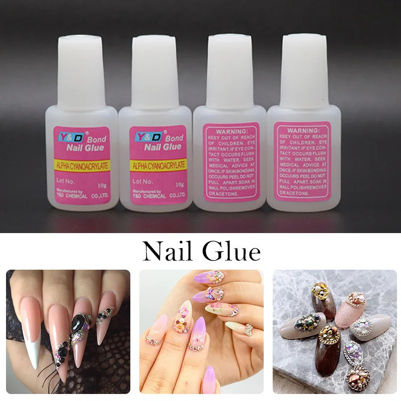 13510 Set False Nail Glue Nail Adhesive Glue For Nail Art Rhinestone Fast-dry for UV Gel Acrylic Glue Nail Art Nail Tips Tool 240625